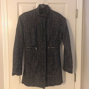 New Look Black and White Pea Coat